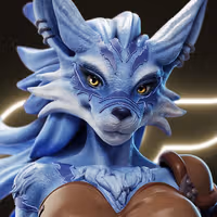 WereGarurumon Statue | Digion Fan Art by PEACHFIGURE SFW,NSFW 3d printed,3d printed statue,WereGarurumon statue,Digion statue,nsfw statue,furry statue