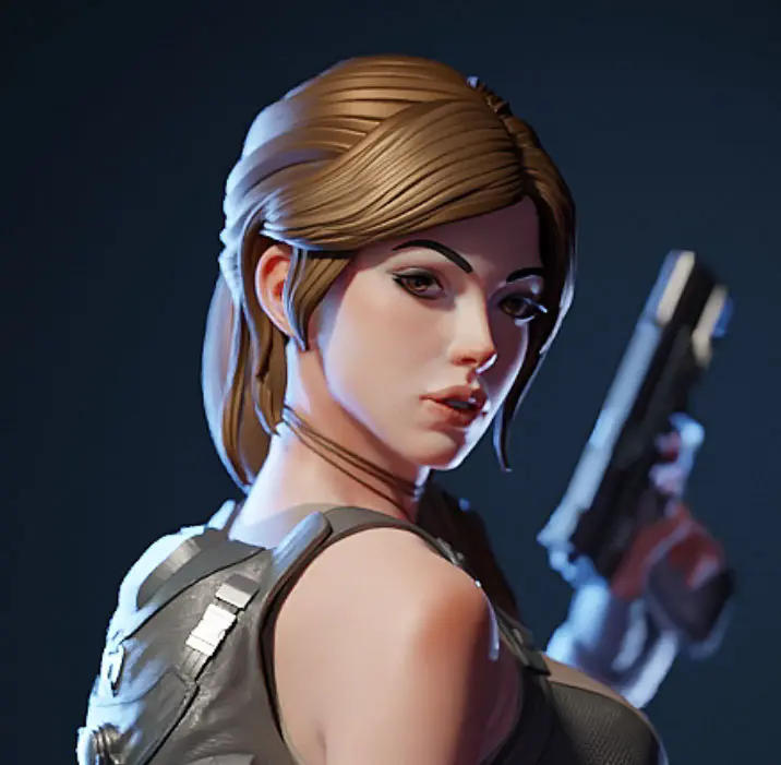 Lara Croft v2 Statue | Tomb Raider Fan Art by E.S Monster SFW,NSFW 3d printed,3d printed statue,Lara Croft Statue ,nsfw statue,Tomb Raider statue ,3d printed figure