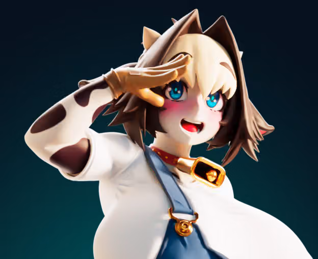 Bell-Nee Cow Girl Furry Statue | Monster Girl Fan Art by Officer Rhu SFW,NSFW,Futa 3d printed statue,3d printed,3d printed figure,Bell Nee Cow Girl Statue,Monster Girl Statue,nsfw statue,furry statue