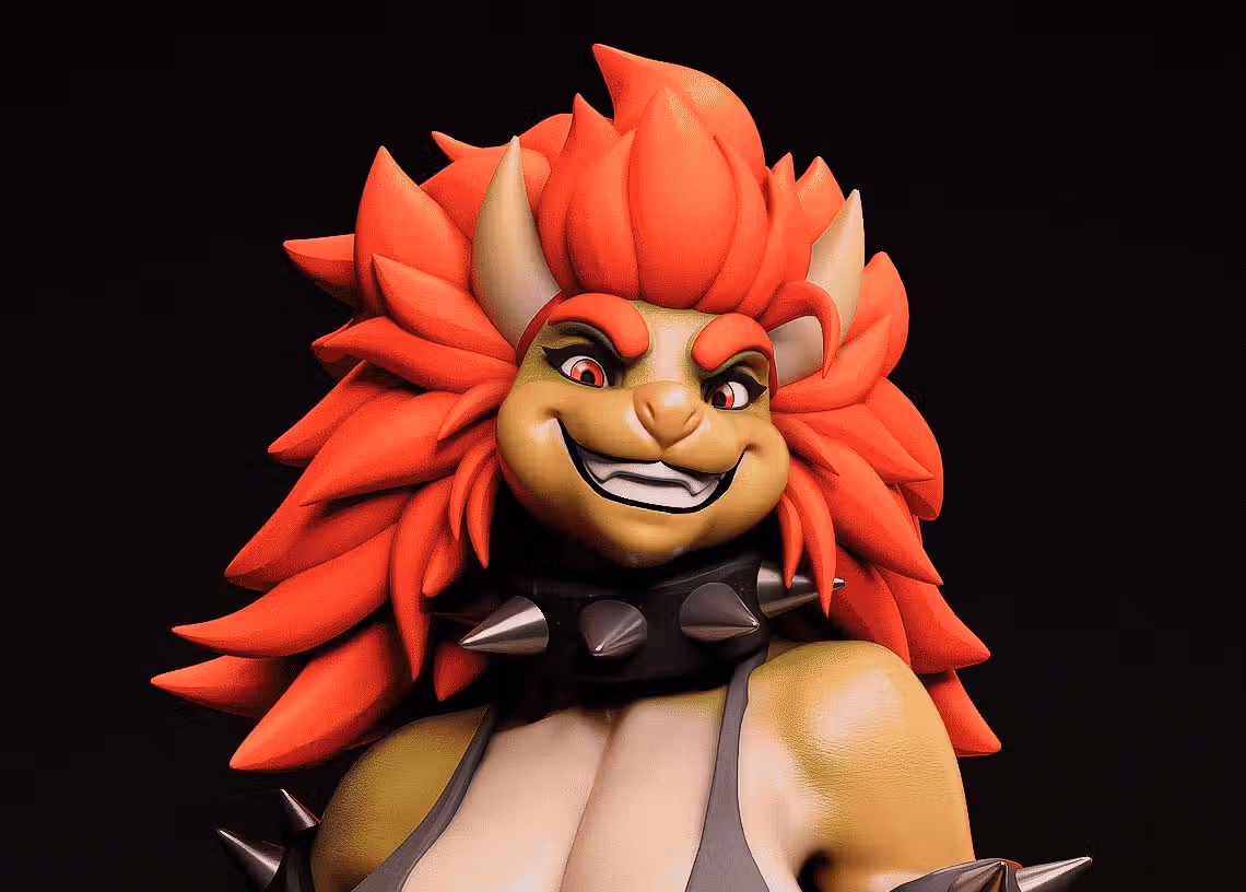 Bowser Girl Furry Statue | Super Mario Fan Art by Gatsu SFW,NSFW,Futa 3d printed statue,3d printed,nsfw statue,futa statue,Bowser Girl Statue,Super Mario Statue,futa figurines,futanari figurines,futanari statue,furry statue