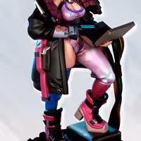 Eldrin Swiftcode Elf Hacker Miniature | Cyberpunk2077 Fan Art by Gaz Minis SFW,NSFW 3d printed,miniature,Cyberpunk2077 miniature,nsfw miniature,Eldrin Swiftcode Elf Hacker,3d printed miniature