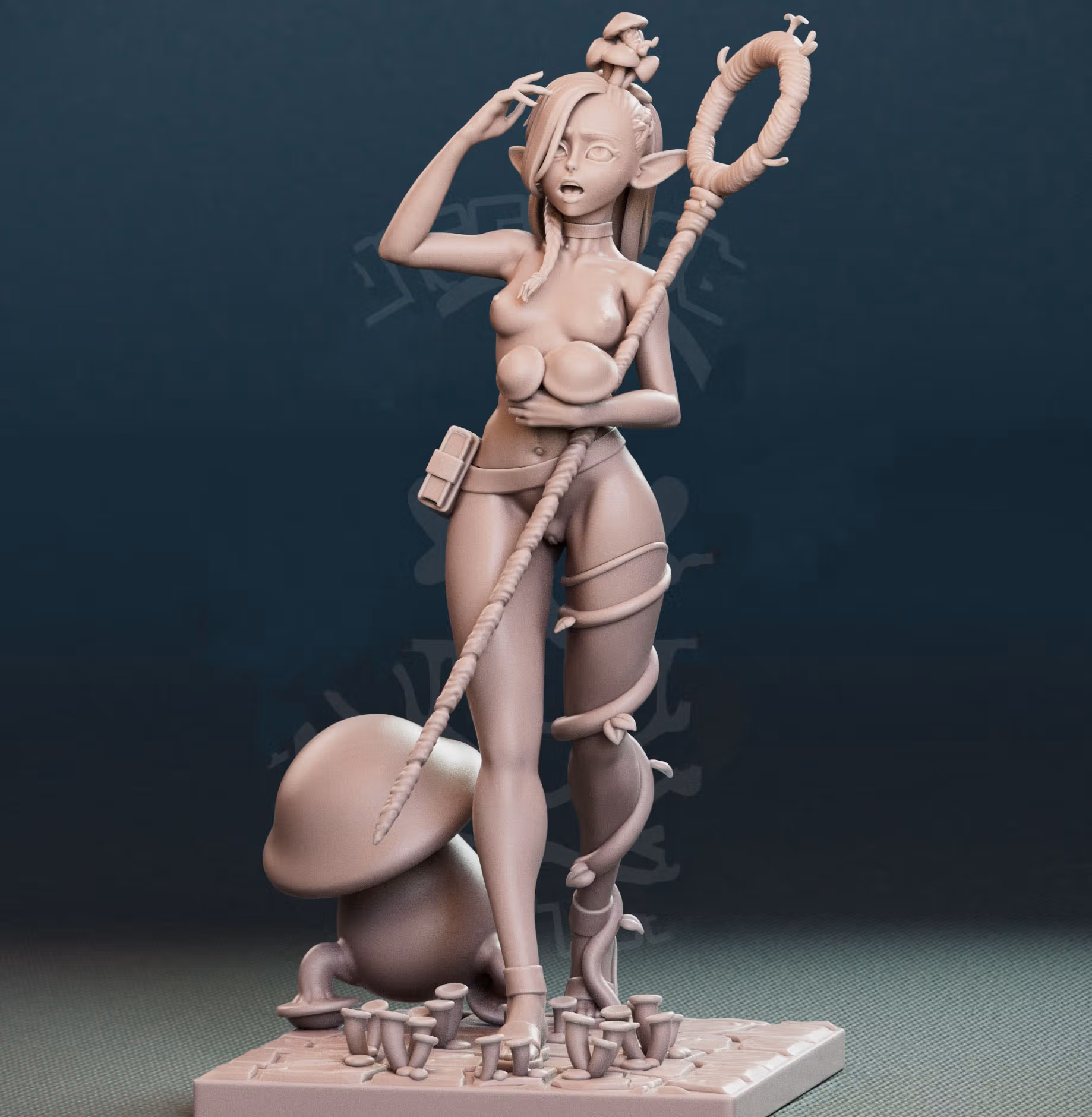 Statue Marcille | Delicious in Dungeon Fan art par Jigglystix SFW,NSFW,Futa 3d printed statue,3d printed,nsfw statue,3d printed figure,futa statue,Marcille Statue,Delicious in Dungeon Statue,futa figurines,futanari figurines,futanari statue