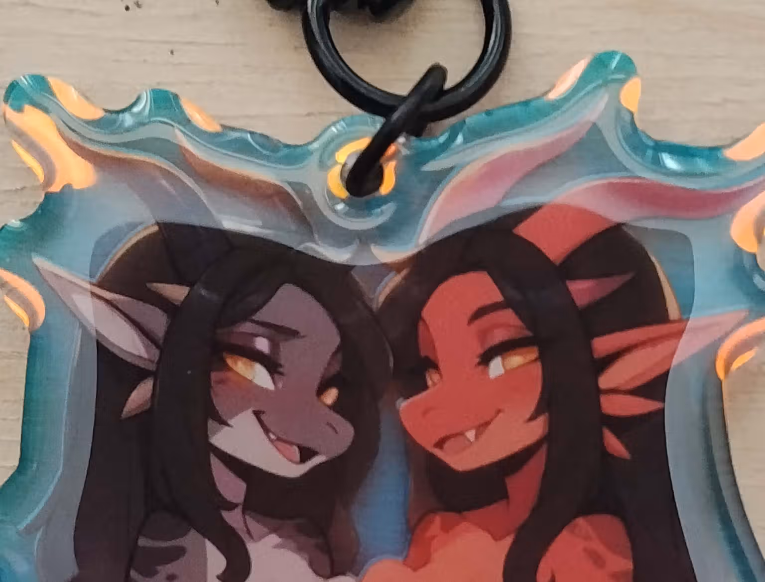 Two Dragon Furry Girl Keychain | Original Acrylic Keychain NSFW Original keychain,furry keychain,Two Dragon keychain,nsfw keychain