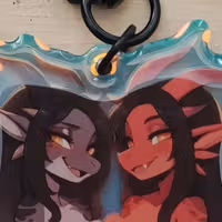 Portachiavi Two Dragon Furry Girl | Original Portachiavi acrilico NSFW Original keychain,furry keychain,Two Dragon keychain,nsfw keychain
