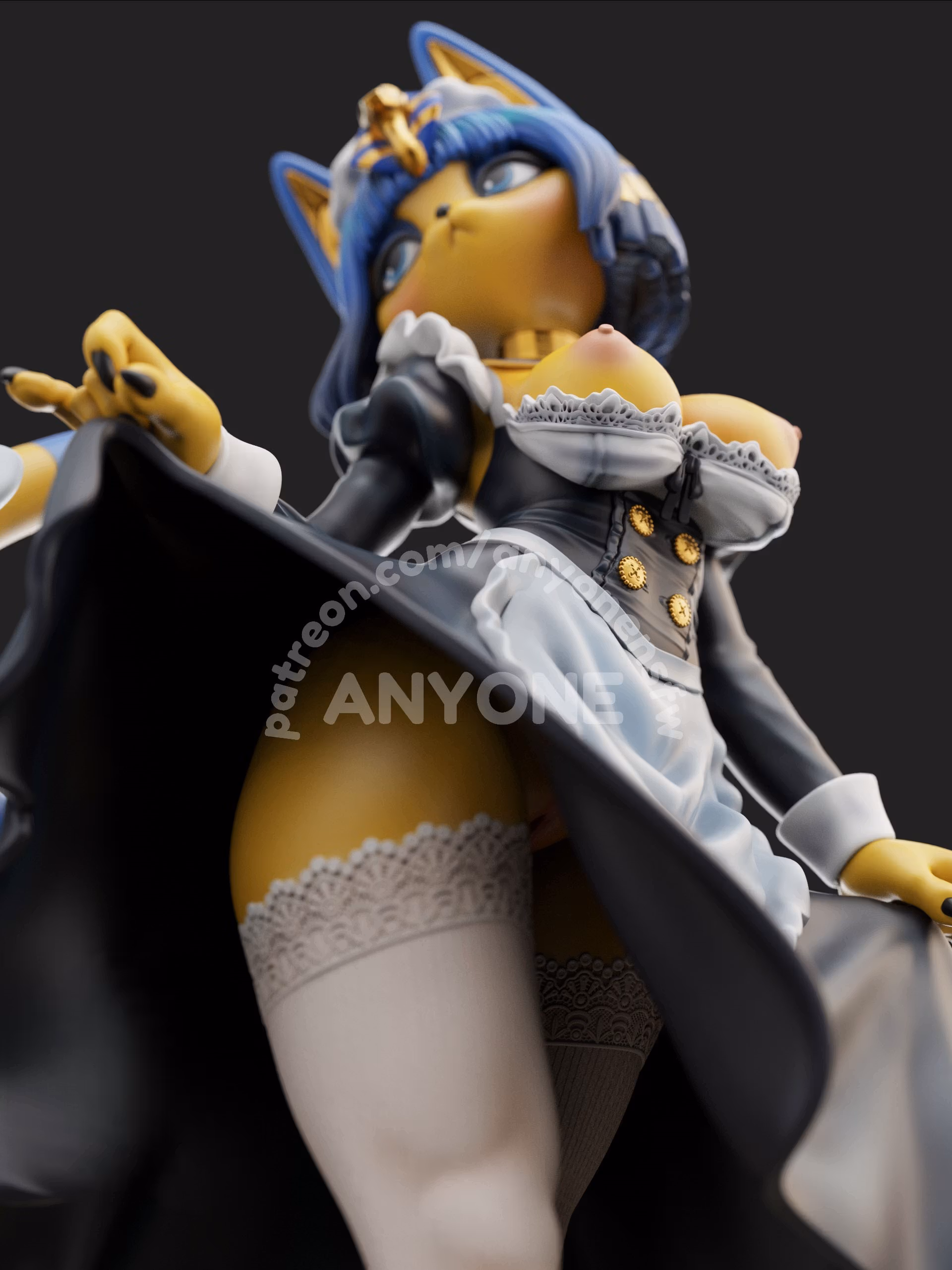 Ankha Maid Statue | Animal Crossing Fan Art by Anyonensfw SFW,NSFW 3d printed,3d printed statue,nsfw statue,Animal Crossing Statue,Ankha Maid Statue