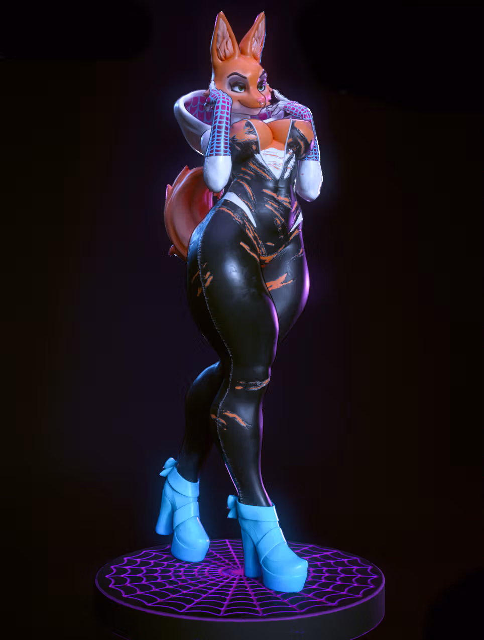 Spider Gwen Furry Statue | Marvel Fan Art by Gatsu SFW,NSFW 3d printed statue,3d printed,nsfw statue,Spider Gwen Statue,Marvel Statue,furry statue