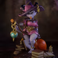 Kobold Astrology Witch Miniature | DnD Fan Art by Jigglystix SFW,NSFW 3d printed,miniature,dnd miniature,Kobold Astrology Witch,3d printed miniature,nsfw miniature
