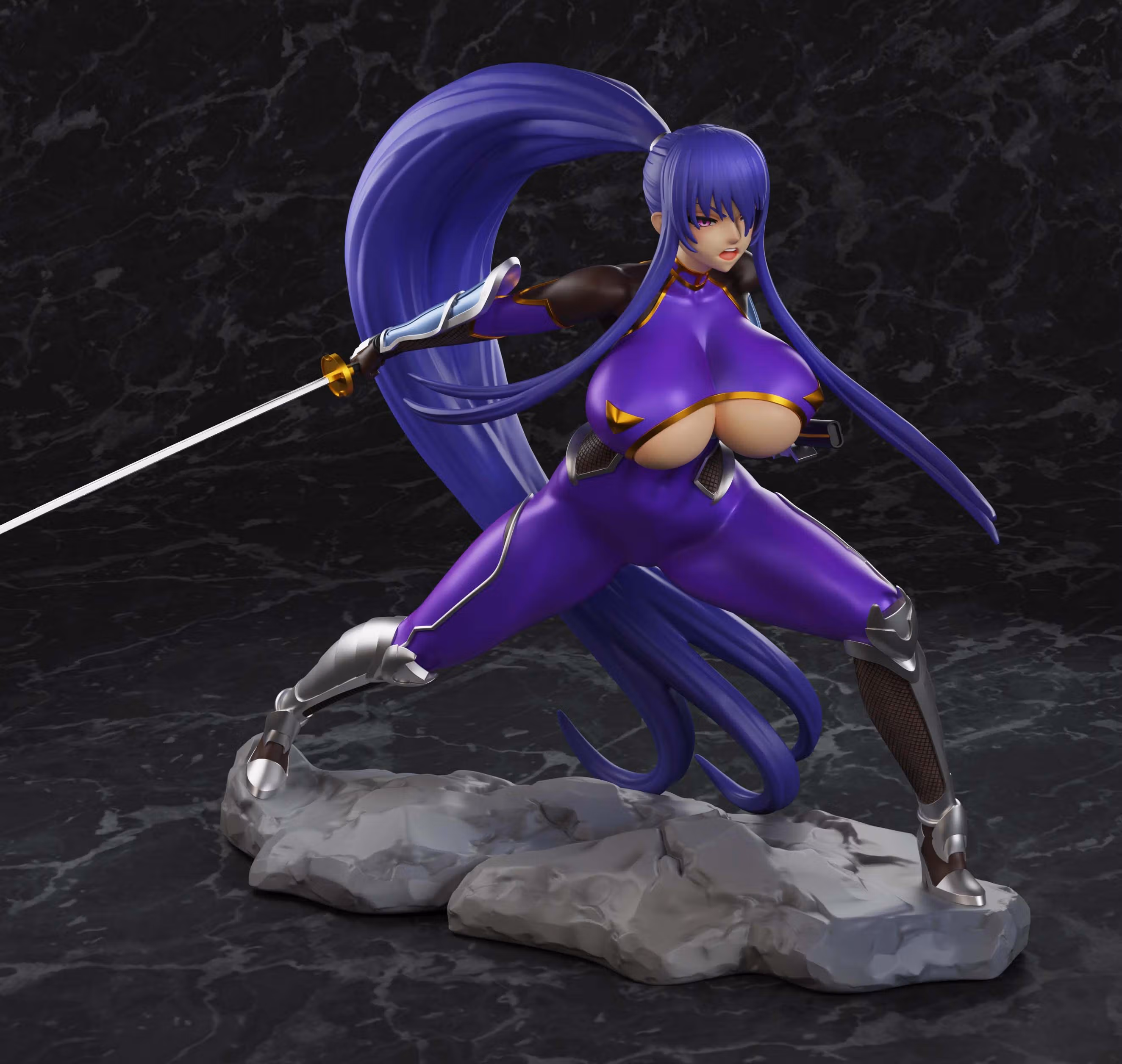 Statue Akiyama Rinko | Taimanin Murasaki Fan art par PolyBitsArt SFW 3d printed statue,3d printed,Akiyama Rinko Statue,3d printed figure,Taimanin Murasaki Statue