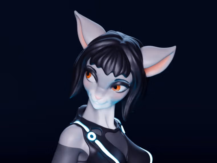 Statua Quorra Furry | Tron Fan Art di mowmaw SFW 3d printed,3d printed statue,Quorra statue,Tron statue,furry statue