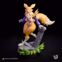 Renamon Statue | Digimon Fan Art by mowmaw NSFW,Futa 3d printed,Renamon statue,futa statue,Digimon statue,furry statue,nsfw statue,futa figurines,futanari figurines,futanari statue