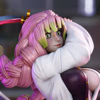 Mitsuri Kanroji Statue | Demon Slayer Fan Art by 3Dmoonn SFW,NSFW 3d printed,3d printed statue,Mitsuri Kanroji Statue,Demon Slayer statue,nsfw statue