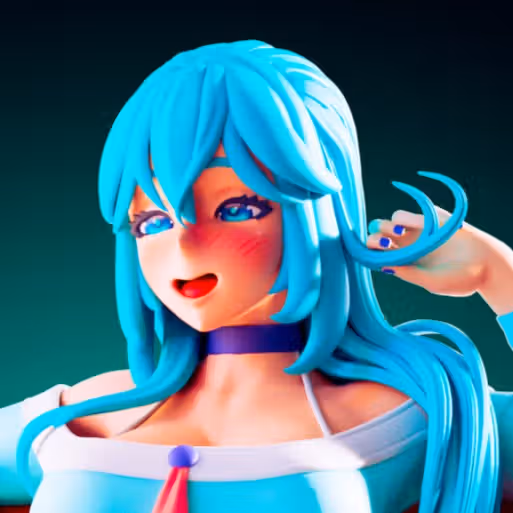 Aqua Pajamas Statue | Konosuba Fan Art by Officer Rhu SFW,NSFW,Futa 3d printed,Aqua Pajamas statue,futa statue,Konosuba statue,nsfw statue,futa figurines,futanari figurines,futanari statue