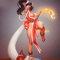 Mai Shiranui Statue | The King of Fighters Fan Art by PEACHFIGURE SFW,NSFW,Futa 3d printed,3d printed statue,Mai Shiranui Statue,The King of Fighters statue,nsfw statue,futa statue,futa figurines,futanari figurines,futanari statue