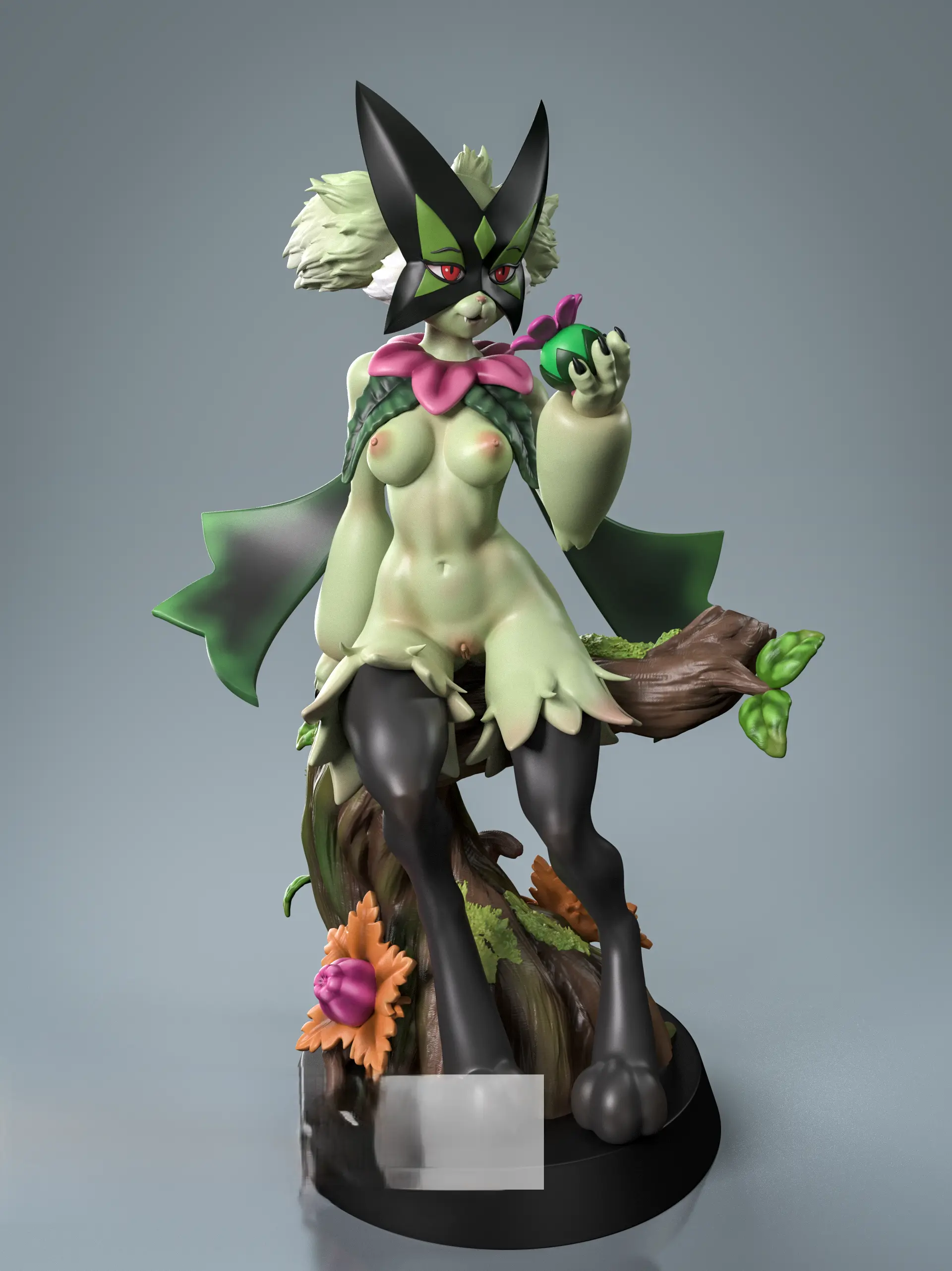 Meowscarada Statue | Pokemon Fan Art by Anyonensfw SFW,NSFW,Futa 3d printed,3d printed statue,nsfw statue,futa statue,furry statue,Meowscarada Statue,Pokémon Statue,futa figurines,futanari figurines,futanari statue