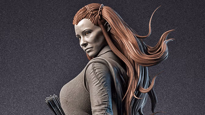 Tauriel Statue | The Hobbit Fan Art by VX-Labs SFW,NSFW 3d printed statue,3d printed,nsfw statue,3d printed figure,Tauriel Statue,The Hobbit Statue