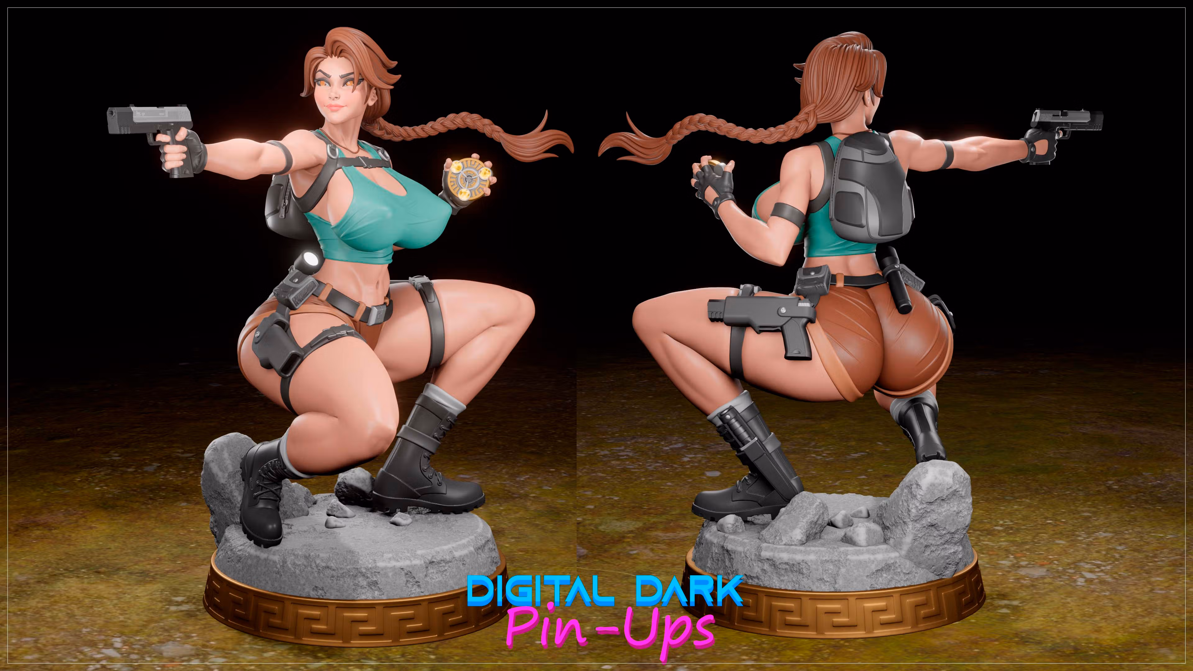 Figura Lara Croft | Tomb Raider Fanart autorstwa Digital Dark SFW,NSFW,Futa 3d printed statue,3d printed,Lara Croft statue,nsfw statue,futa statue,3d printed figure,tomb raider,futa figurines,futanari figurines,futanari statue