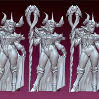 Sorceress Zelena Goblin Miniature | DnD Fan Art by Gaz Minis SFW,NSFW 3d printed,miniature,dnd miniature,Sorceress Zelena Goblin,3d printed miniature,nsfw miniature