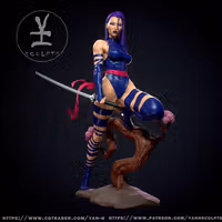 Psylocke Statue | X-Man Fanart von Yan-H SFW,NSFW 3d printed,3d printed statue,nsfw statue,3d printed figure,Psylocke statue,X-Man statue