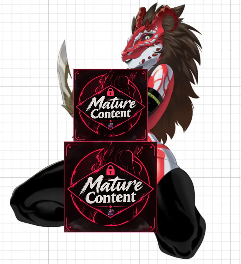 Red Dragon Furry Girl Sticker | Original Vinyl Sticker Futa furry sticker,nsfw sticker,stickers,red dragon furry,futa sticker