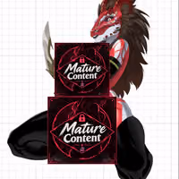 Red Dragon Furry Girl Sticker | Original Vinyl Sticker Futa furry sticker,nsfw sticker,stickers,red dragon furry,futa sticker