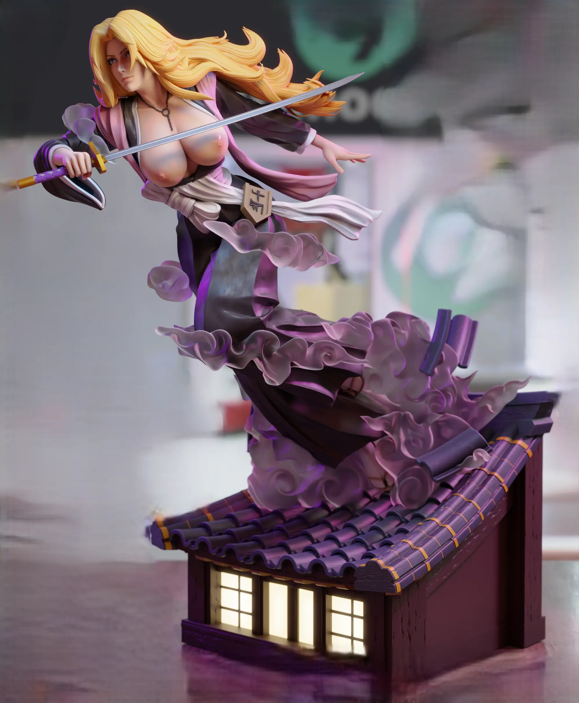 Matsumoto Statue | Bleach Fan Art by 3Dmoonn SFW,NSFW 3d printed,3d printed statue,Matsumoto Statue,Bleach statue,nsfw statue