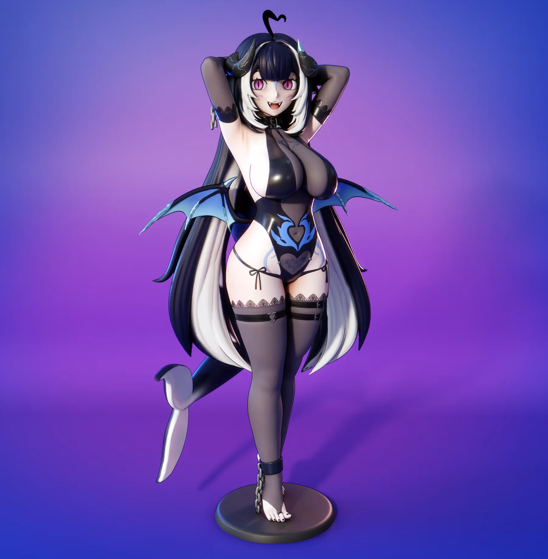 Succubus Shylily Statue | Vtuber Fan Art by FunserviceSTL SFW,NSFW,Futa 3d printed,3d printed statue,nsfw statue,futa statue,Succubus Shylily Statue,Vtuber Statue,futa figurines,futanari figurines,futanari statue