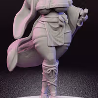 Femme Fatale Tanuki Ninja Miniature | DnD Fan Art by Jigglystix SFW,NSFW 3d printed,miniature,dnd miniature,Femme Fatale Tanuki Ninja,3d printed miniature,nsfw miniature