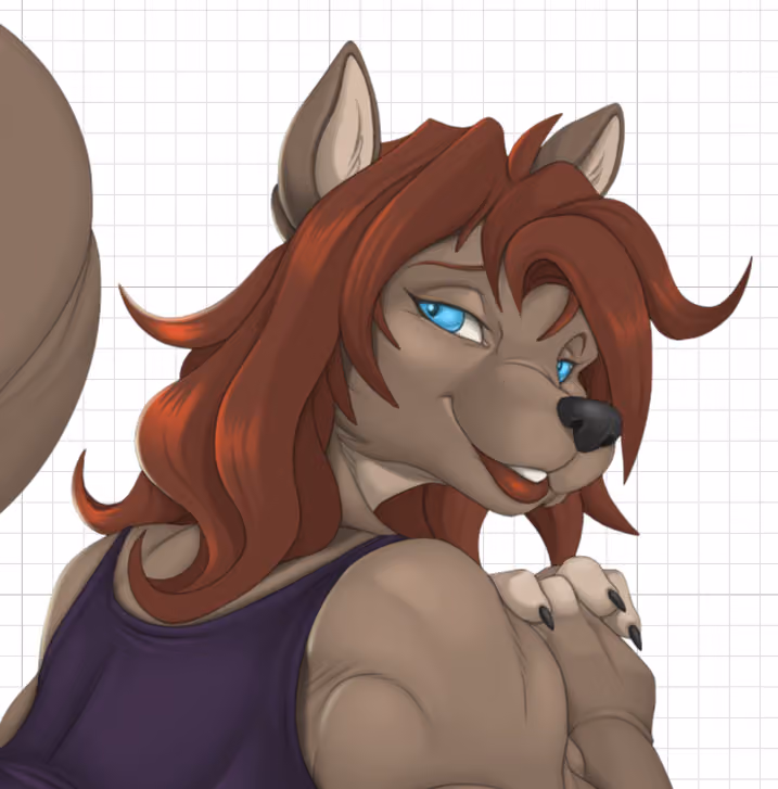 Wolf Beach Girl Furry Sticker | Original Vinyl Sticker SFW,NSFW,Futa furry sticker,nsfw sticker,futanari sticker,Wolf Beach sticker,original sticker,futa sticker