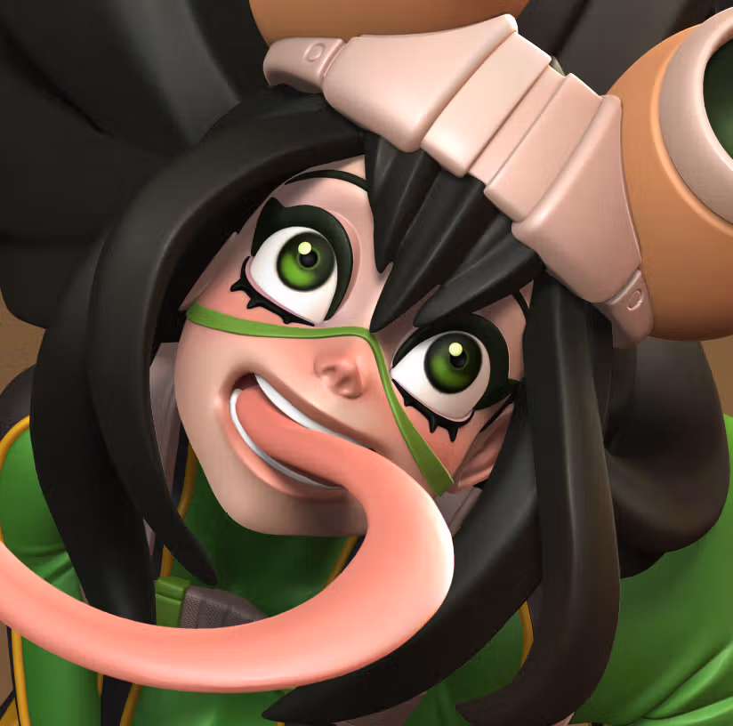 Figura Tsuyu Asui | My Hero Academia Man Fanart autorstwa Dinamuuu3d SFW,NSFW 3d printed statue,3d printed,Tsuyu Asui Statue ,3d printed figure,nsfw statue,My Hero Academia Statue 