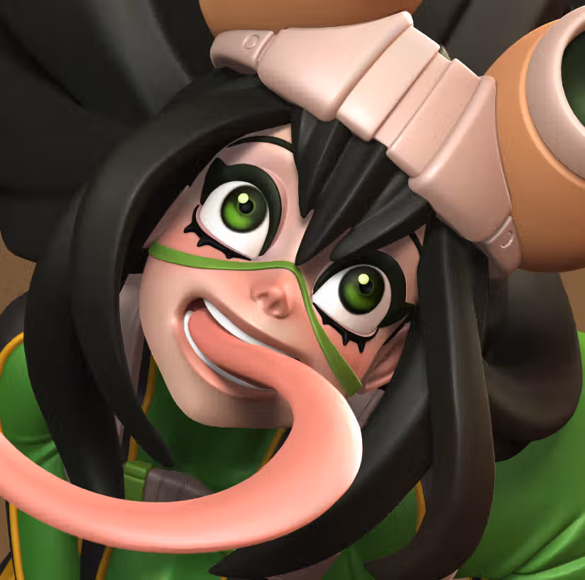 Tsuyu Asui Statue | My Hero Academia Man Fan Art by Dinamuuu3d SFW,NSFW 3d printed statue,3d printed,Tsuyu Asui Statue ,3d printed figure,nsfw statue,My Hero Academia Statue 