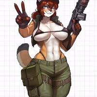 Fio Furry Girl Sticker | Metal Slug Vinyl Sticker SFW furry sticker,sfw sticker,stickers,fio furry,metal slug