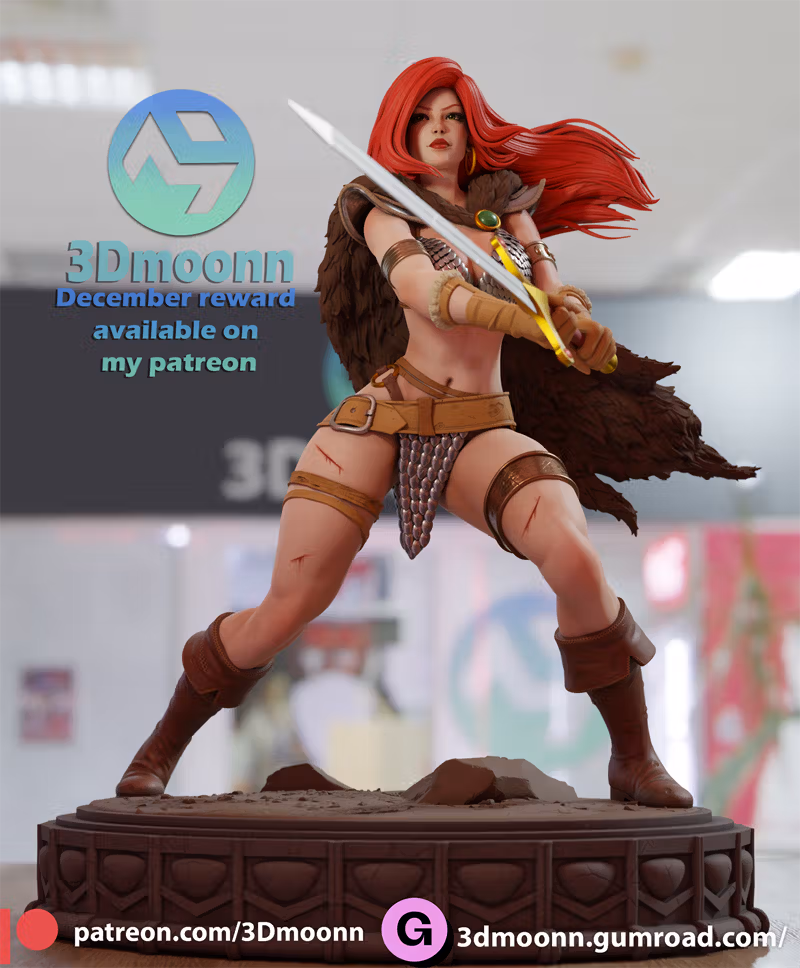 Red Sonja Statue | Marvel Fanart von 3Dmoonn SFW,NSFW 3d printed statue,3d printed,nsfw statue,3d printed figure,Red Sonja Statue,Marvel statue