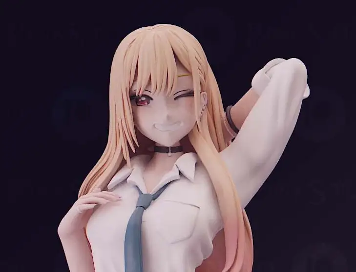 Marin Kitagawa Statue | My Dress-Up Darling Fan Art by Pink Studio SFW,NSFW 3d printed statue,3d print statue,nsfw statue,Marin Kitagawa Statue,My Dress-Up Darling Statue,sfw statue