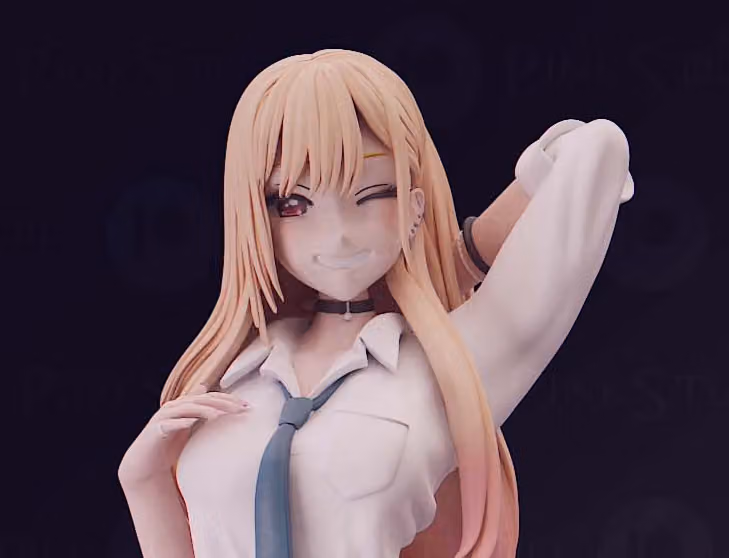 Marin Kitagawa Statue | My Dress-Up Darling Fan Art by Pink Studio SFW,NSFW 3d printed statue,3d print statue,nsfw statue,Marin Kitagawa Statue,My Dress-Up Darling Statue,sfw statue
