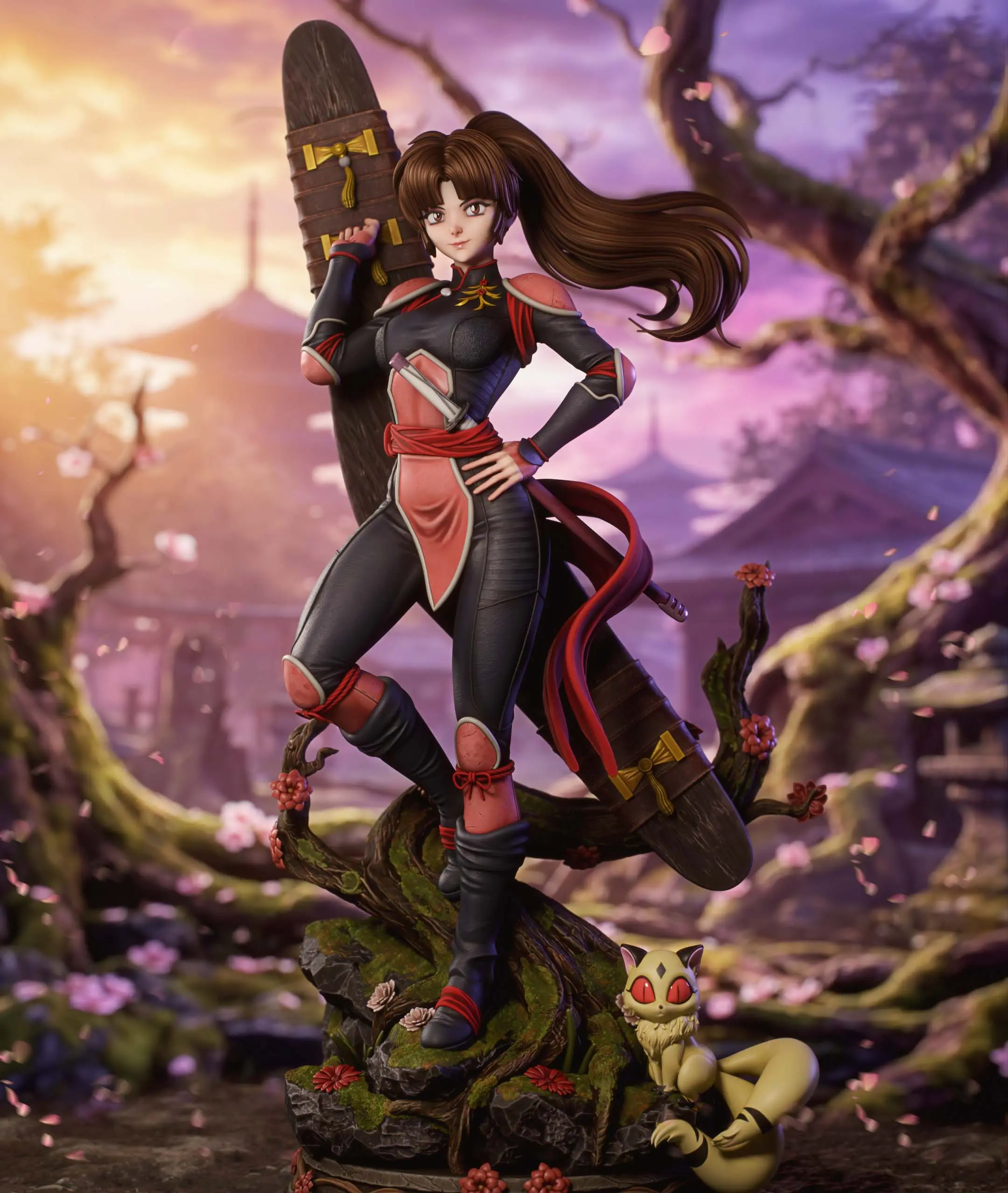 Sango Statue | InuYasha Fanart von 3Dmoonn SFW 3d printed,3d printed statue,Sango Statue,inuyasha statue,3d printed figure,nsfw statue