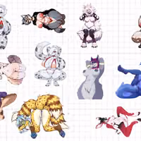 Furry Nsfw Girl 2 Mix Pack Sticker | Original Vinyl Sticker NSFW furry sticker,stickers,nsfw sticker,furry nsfw sticker