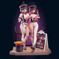Bonbon and Chuchu Statue | Derpixon Fan Art by Officer Rhu SFW,NSFW,Futa 3d printed,Bonbon and Chuchu statue,futa statue,Derpixon statue,furry statue,nsfw statue,futa figurines,futanari figurines,futanari statue