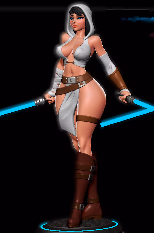 Jedi Girl Statue | Star Wars Fan Art by Digital Dark SFW,NSFW 3d printed statue,3d printed,nsfw statue,3d printed figure,Jedi Girl Statue,Star Wars