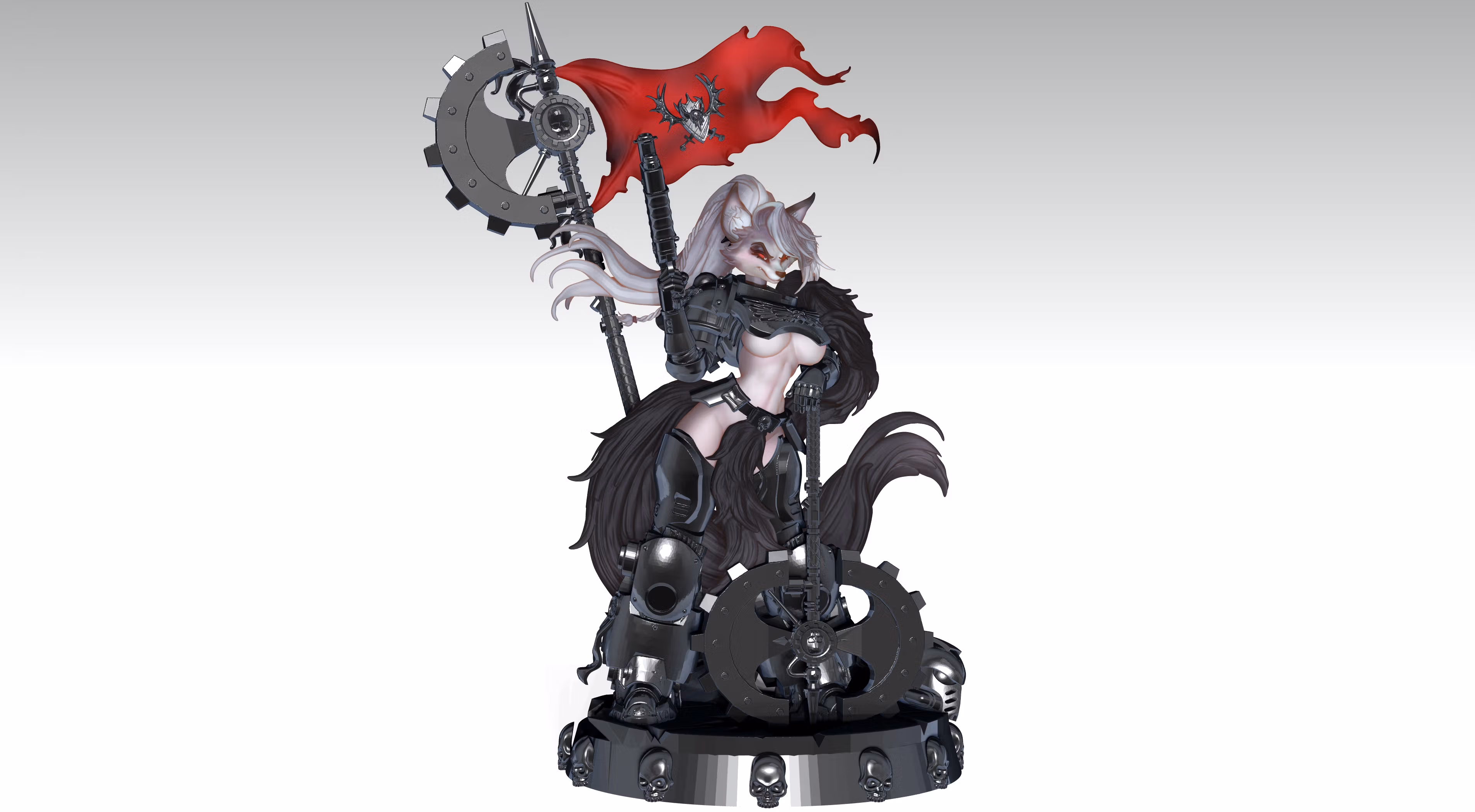 Loona Space wolf Statue | Helluva Boss Fan Art by SHAMMALAMMAMUMU SFW null