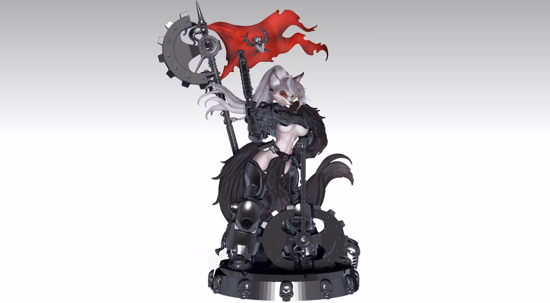 Loona Space wolf Statue | Helluva Boss Fan Art by SHAMMALAMMAMUMU SFW null
