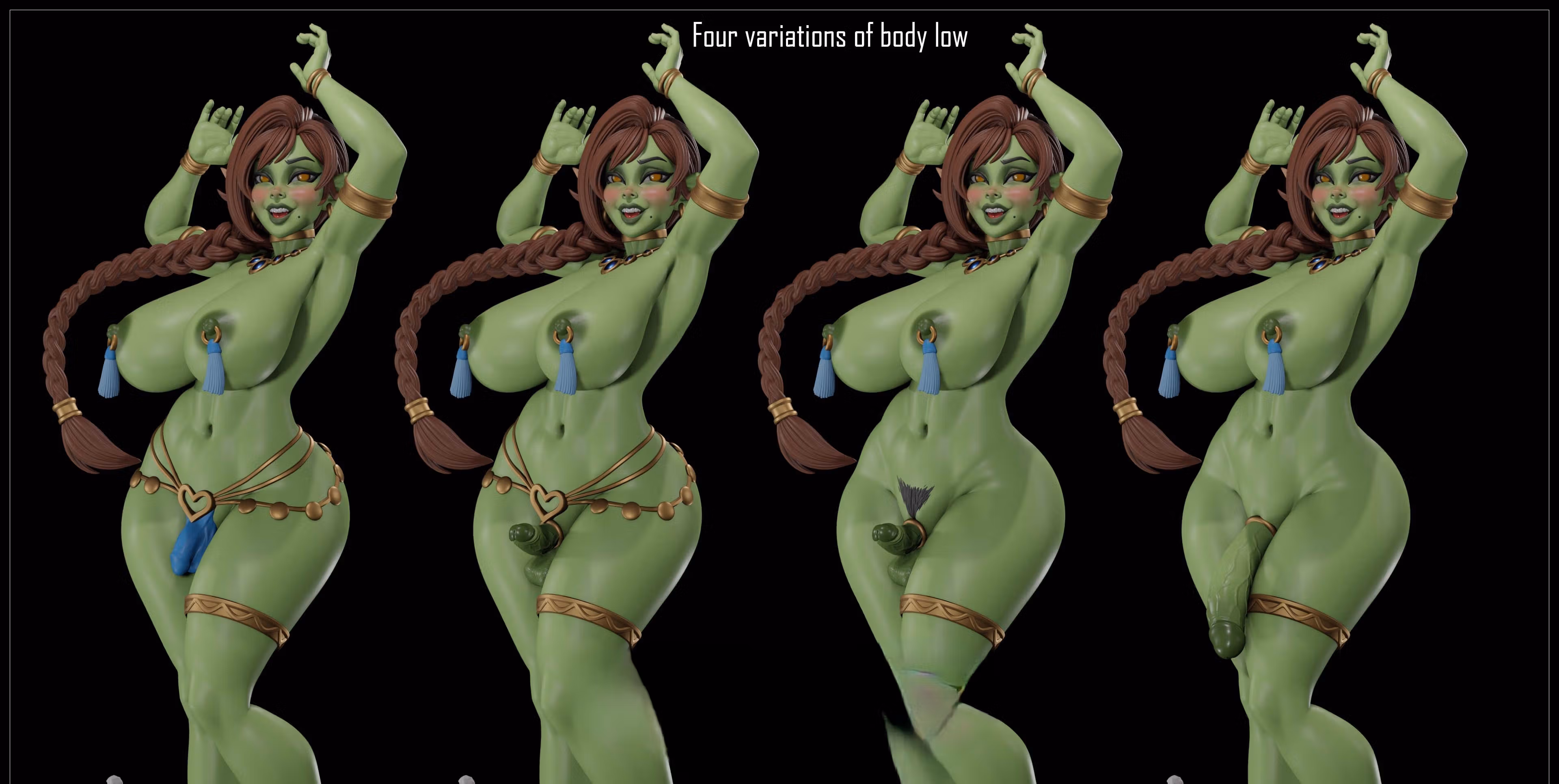 Statue de Danseuse Gobelin | Original Fan art par Digital Dark SFW,NSFW,Futa 3d printed statue,3d printed,nsfw statue,3d printed figure,Goblin Dancer Statue,futa statue,futa figurines,futanari figurines,futanari statue