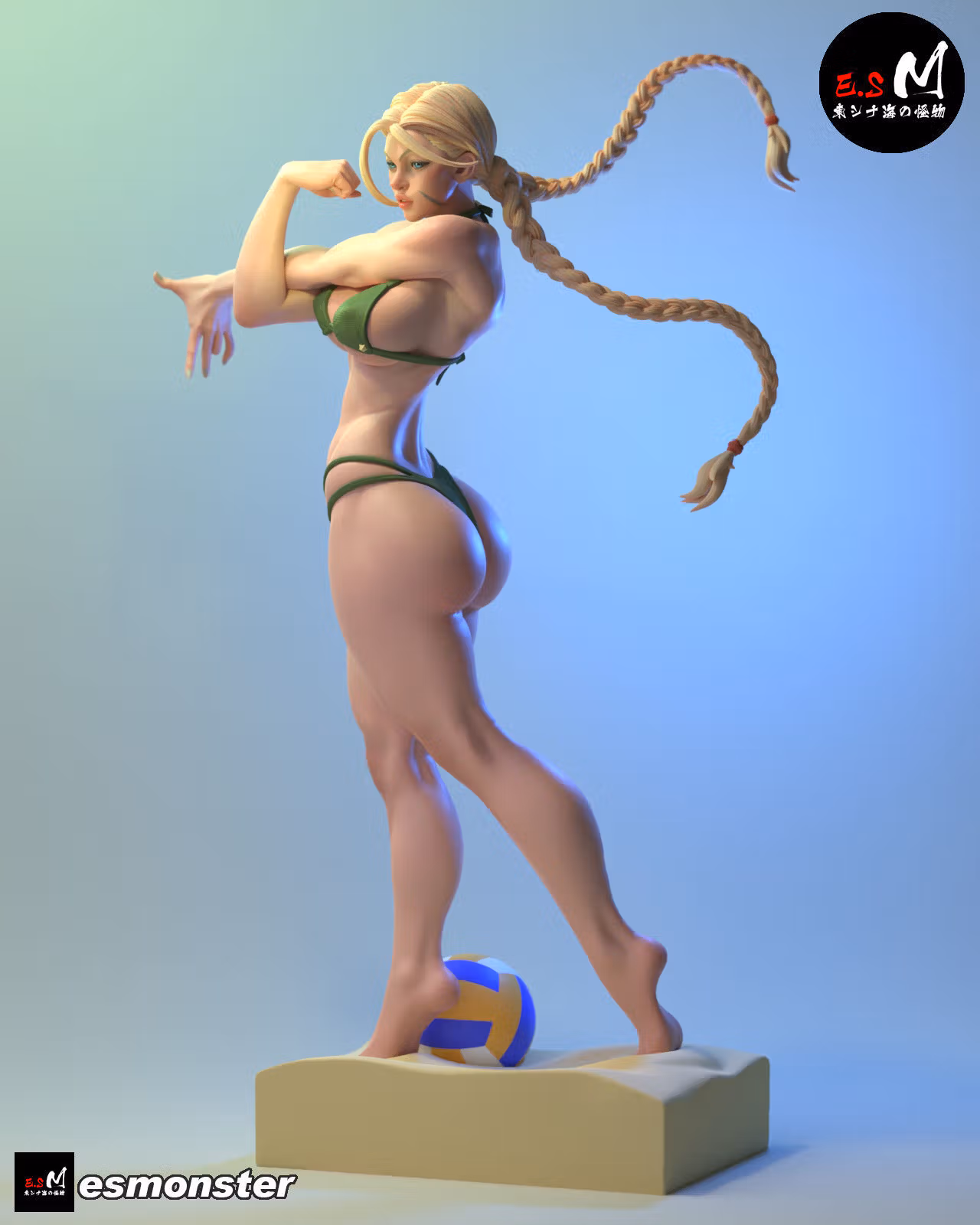 Cammy Bikini Statue | Street Fighter Fan Art by E.S Monster SFW,NSFW 3d printed,3d printed statue,nsfw statue,3d printed figure,Cammy Bikini statue,Street Fighter statue