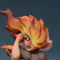 Fire Genasi Fighter Miniature | DnD Fan Art by Jigglystix SFW,NSFW 3d printed,miniature,dnd miniature,Fire Genasi Fighter,3d printed miniature,nsfw miniature