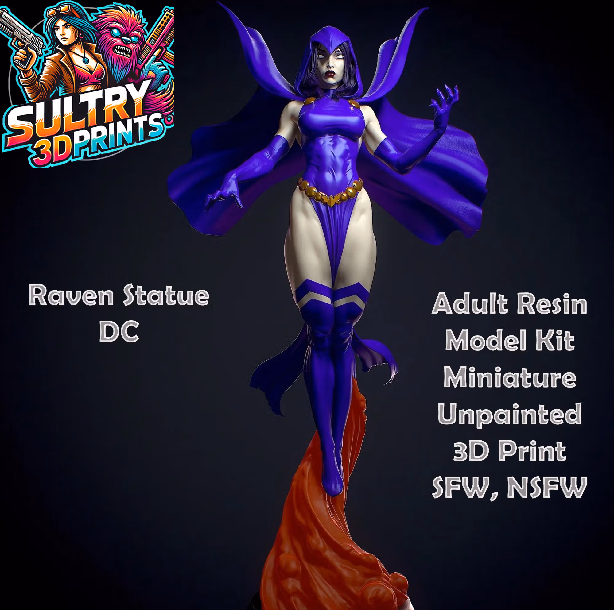 Raven Statue | DC Fanart von Yan-H SFW,NSFW 3d printed statue,3d printed,nsfw statue,3d printed figure,Raven statue,Teen Titans statue