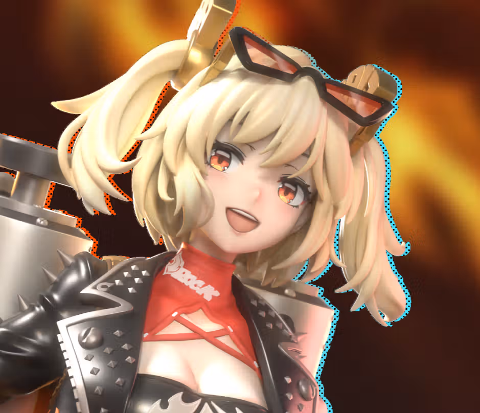 Burnice White Statue | Zenless Zone Zero Fan Art by Neko Figurines SFW 3d printed statue,Zenless Zone Zero,3d printed,Burnice White Statue,3d printed figure