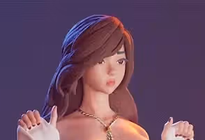 Cute girl in a towel_d Statue | Original Fan Art by CHAGARIN NSFW null