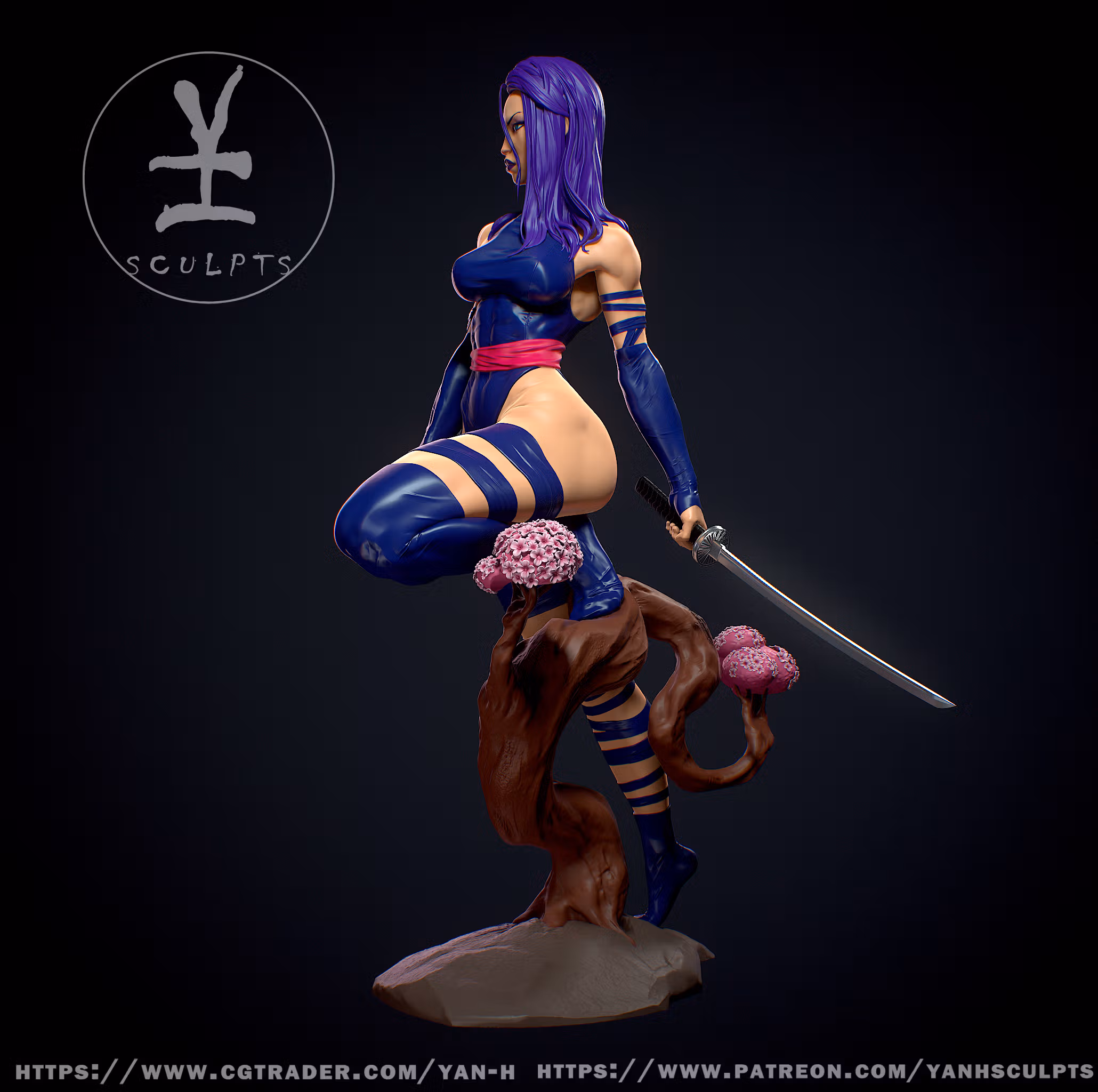 Psylocke Statue | X-Man Fanart von Yan-H SFW,NSFW 3d printed,3d printed statue,nsfw statue,3d printed figure,Psylocke statue,X-Man statue