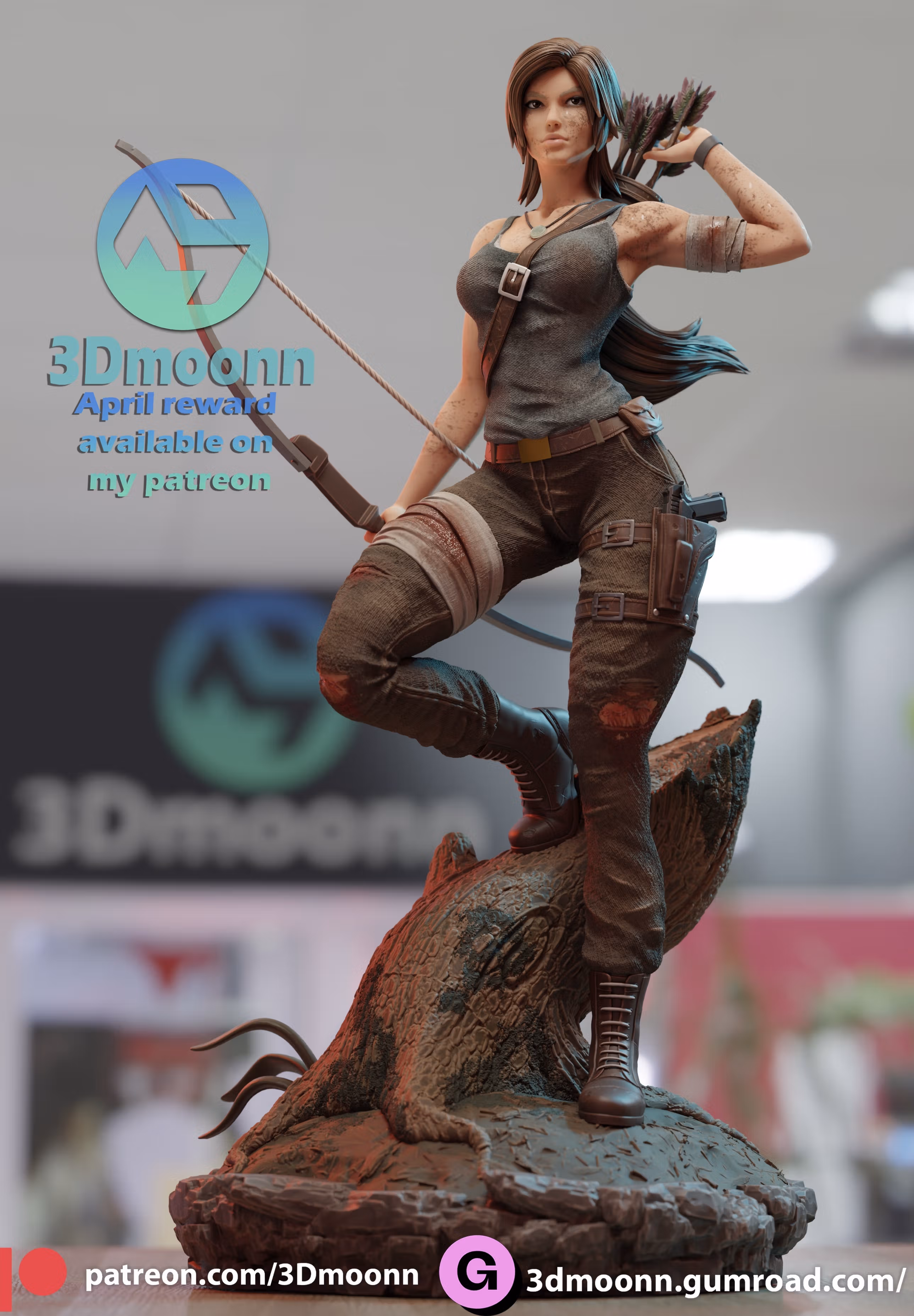 Statue Lara Croft | Tomb Raider Fan art par 3Dmoonn SFW,NSFW 3d printed statue,3d printed,nsfw statue,3d printed figure,Lara Croft Statue,Tomb Raider statue