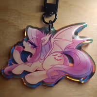 Flutterbat NSFW Keychain | My Little Pony Acrylic Keychain NSFW My Little Pony,Flutterbat Keychain,furry keychain,nsfw keychain