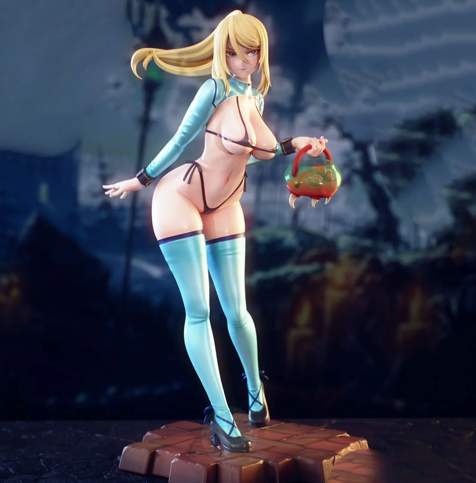 Statua Samus | Metroid Fan art di PikkyPrints SFW,NSFW 3d printed statue,3d printed,3d printed figure,Samus Statue,Metroid Statue,nsfw statue